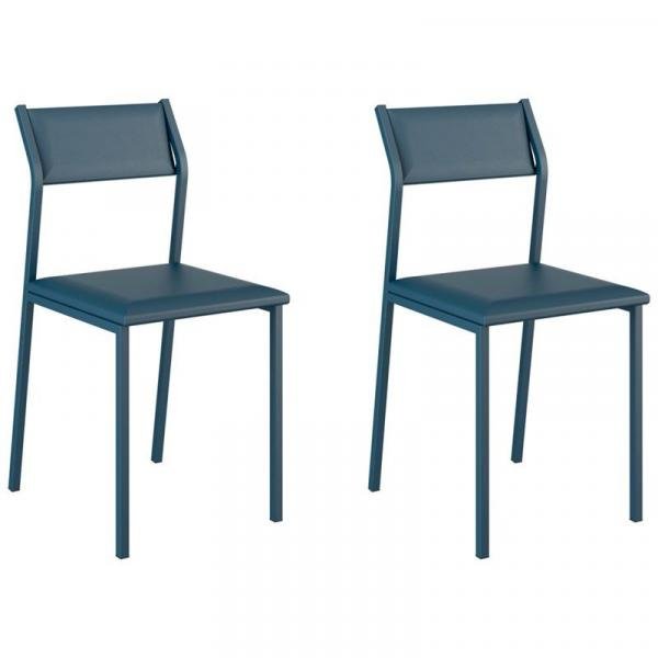 Kit 2 Cadeiras 1709 Azul - Carraro