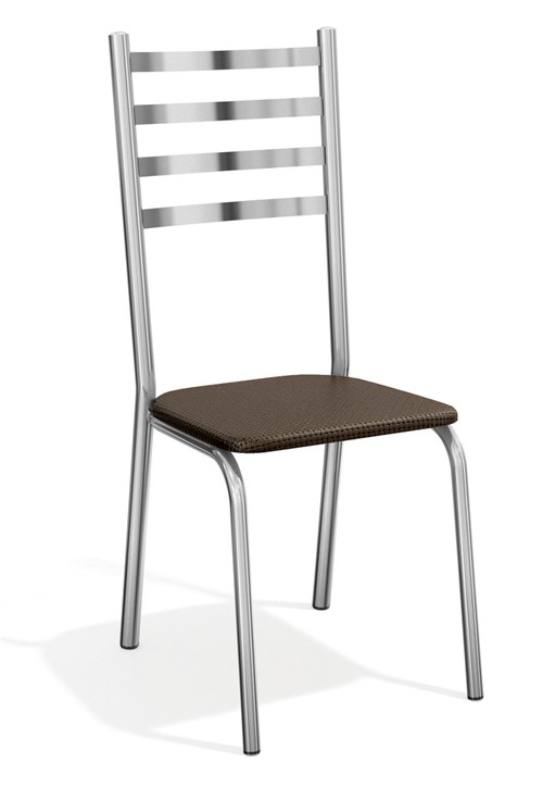 Kit 2 Cadeiras Alemanha Cromada de Metal Marrom Kappesberg