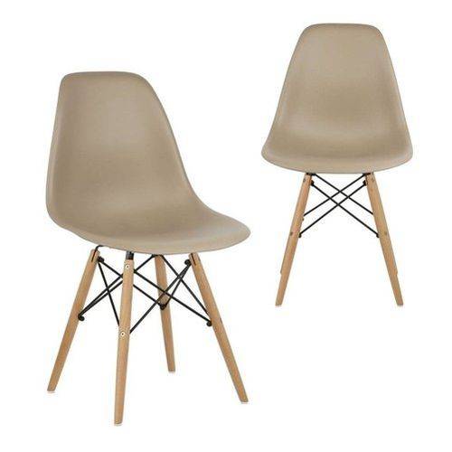 Kit 2 Cadeiras Charles Eames Eiffel Wood Design Varias Cores
