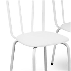 Kit 2 Cadeiras Cozinha Estofado Branco Tubo Branco - Branco