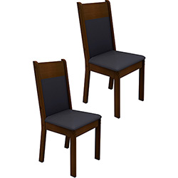 Kit 2 Cadeiras de Jantar Veneza Preto/Imbuia - Madesa