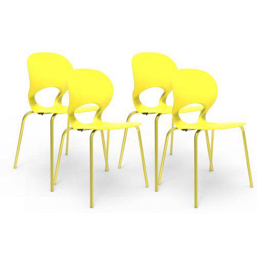 Kit Cadeiras Eclipse Amarela - 4 Peças