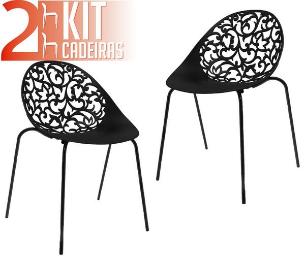Kit 2 Cadeiras Fiorita Preto - IM In