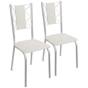Kit 2 Cadeiras Lisboa de Metal Cromado 2C076 Kappesberg - Branco - Selecione=Branco