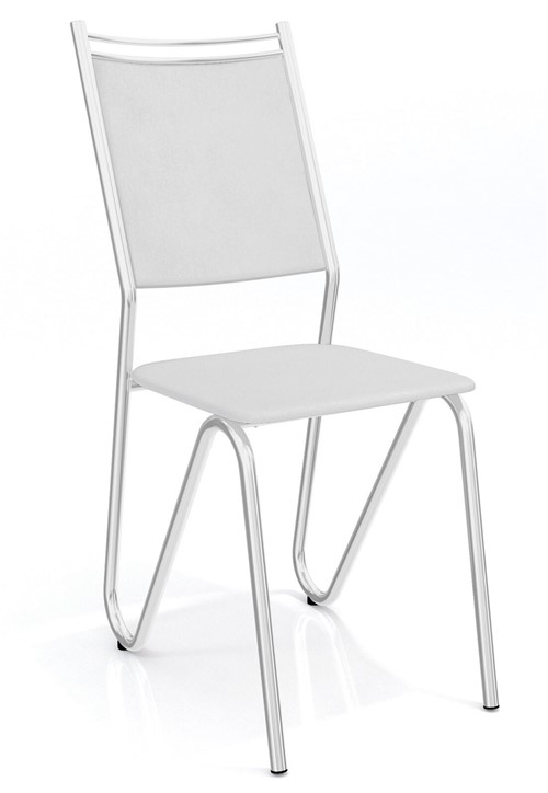 Kit 2 Cadeiras Londres Cromada de Metal Branco Kappesberg