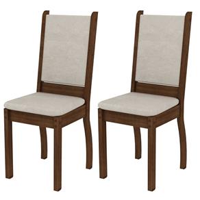 Kit 2 Cadeiras - Madesa - Rústico/Suéde Pérola