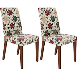 Kit 2 Cadeiras Madesa Sinuosa/Malte/Monaco 4129 - Rustic/ Floral Hibiscos