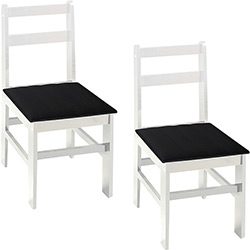 Kit 2 Cadeiras Mille Branco/Preto - Fritz Móveis