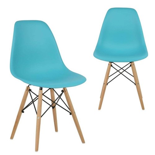 Kit 2 Cadeiras MPdecor Eiffel Charles Eames Azul