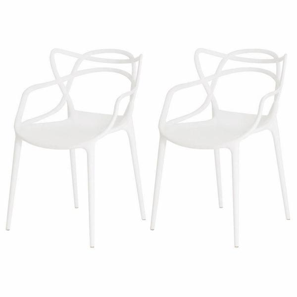 Kit 2 Cadeiras para Mesa de Jantar Cozinha Sala Escrivaninha Allegra Master Branca - Cadeiras Inc