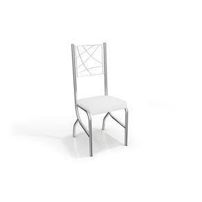 Kit 2 Cadeiras Polônia com Acabamento Cromado Kappesberg 2C070 Branco