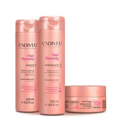Kit Cadiveu Hair Remedy Shampoo 250ml + Condicionador 250ml + Máscara 200ml