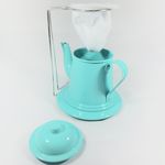 Kit Café Gourmet Mini Bule 200ml Alumínio Tiffany com Coador
