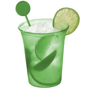 Kit Caipirinha - Copo + Mexedor de Drink de Acrilico - KrystalON Verde 400ml