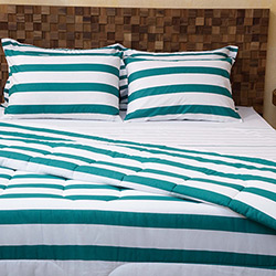 Kit Cama Casal Marine Verde 7 Peças 150 Fios - Casa & Conforto