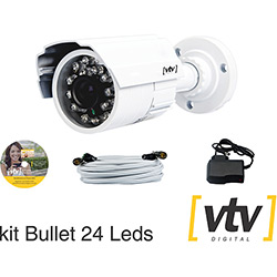 Kit Câmera de Segurança VTV Digital AHD Bullet L24 com Infravermelho Cabo para CFTV - Bivolt