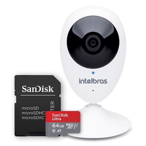 Tudo sobre 'Kit Câmera de Segurança Wi-Fi HD IC3 Mibo + Cartão de Memória 64GB Ultra com Adaptador SD'