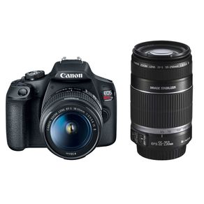 Kit Câmera DSLR Canon EOS Rebel T7 com Lentes 18-55mm e 55-250mm