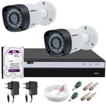 Kit 2 Câmeras de Segurança Full HD 1080p Intelbras VHD 1220B IR + DVR Intelbras Full HD 4 Ch + HD WD