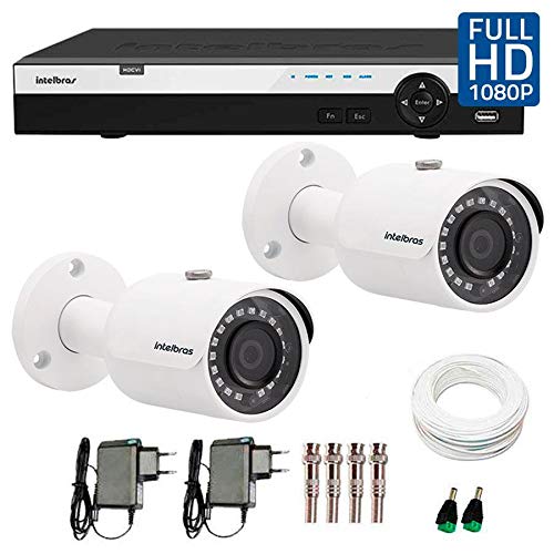 Kit 2 Câmeras de Segurança Full HD 1080p VHD 3230 + DVR Intelbras Full HD 4 Ch + Acessórios