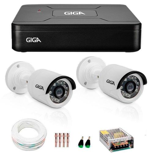 Kit 2 Câmeras de Segurança HD 720p Giga Security GS0013 + DVR Giga Security Multi HD + Acessórios
