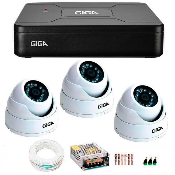 Kit 3 Câmeras de Segurança HD 720p Giga Security GS0015 + DVR Giga Security Multi HD + Acessórios