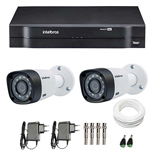 Kit 2 Câmeras de Segurança Hd 720p Intelbras Vhd 3120b G3 + Dvr Intelbras Multi Hd + Acessórios