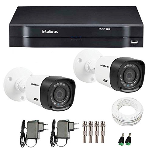 Kit 2 Câmeras de Segurança Hd 720p Intelbras Vhd 1120b G3 + Dvr Intelbras Multi Hd + Acessórios