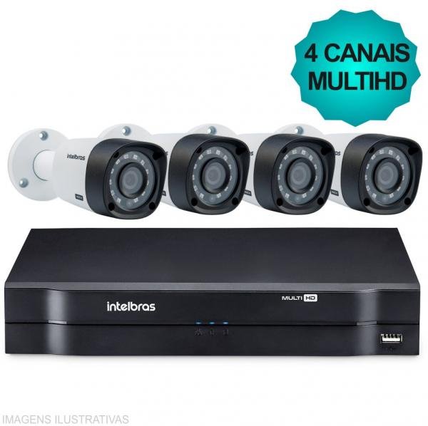 Kit Câmeras de Segurança Intelbras Multihd Dvr 4ch + 4 Câmeras 1010b