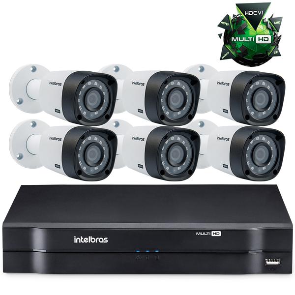 Kit Câmeras de Segurança Intelbras MultiHD DVR 8c + 6 Câmeras 1010B G3