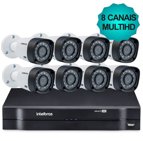 Kit Câmeras de Segurança Intelbras Multihd Dvr 8Ch + 8 Câmeras 1010B G3