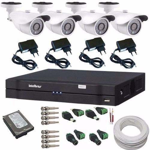 Kit Câmeras de Segurança Residencial Dvr Intelbras 1004 G4 - Dvr Intelbrás
