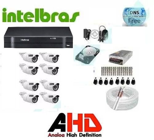 Kit Câmeras de Segurança Residencial Dvr Intelbras 1008 Hd - Dvr Intelbrás