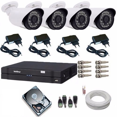 Kit Câmeras de Segurança Residencial Dvr Intelbras 1104 G4 - Dvr Intelbrás