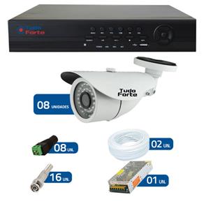 Kit Câmeras de Segurança Tudo Forte-Dvr Tudo Forte 4Ch Ahd 1080P+4Câmeras Bullet Infra 1000 Linhas