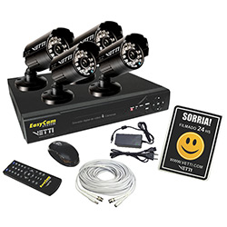 Kit Câmeras de Segurança - Vetti Easycam 4 Canais 4E 500Gb