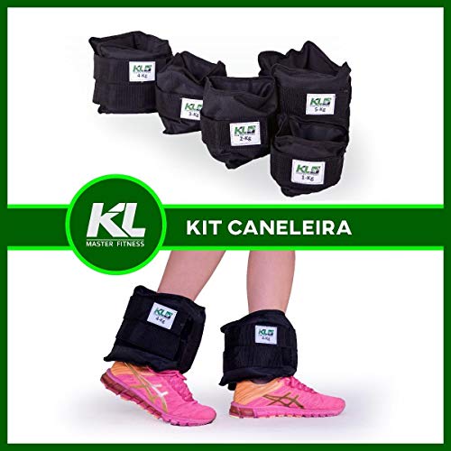 Kit Caneleira Tornozeleira de Peso 2kg 3kg 4kg Fixa Velcro