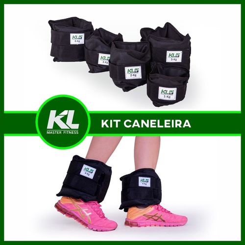 Kit Par Caneleira Tornozeleira KL Master Fitness 1kg 2kg 3kg