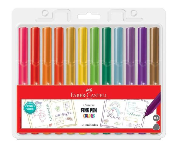 Kit Canetas Fine Pen Colors 12 Unidades Faber Castell - Faber - Castell
