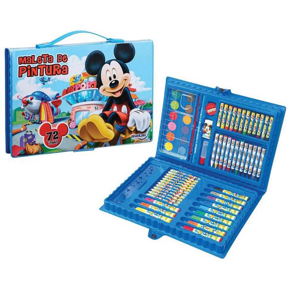 Kit Canetinha com Acessório Maleta Mickey Mouse com 66 Itens - Molin