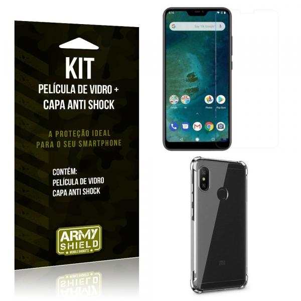 Kit Capa Anti Shock Xiaomi Mi A2 Lite Capa Anti Shock + Película de Vidro - Armyshield
