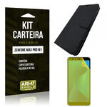 Kit Capa Carteira Zenfone Max Pro M1 ZB602KL Capa Carteira + Película - Armyshield