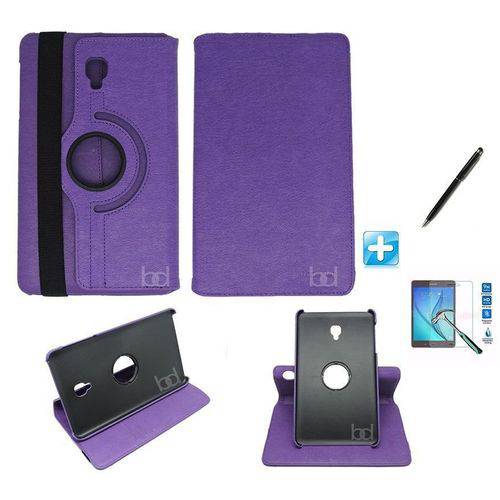 Kit Capa Case Galaxy Tab a 10.5´ T590/595 Giratória 360 / Can Touch + Pel Vidro (Roxo)