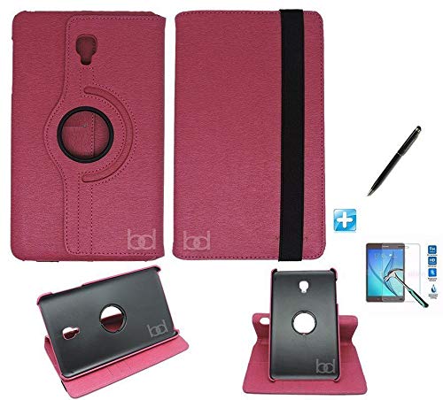 Kit Capa Case Galaxy Tab a 10.5´ T590 Giratória 360 / Can Touch + Pel Vidro (Rosa)