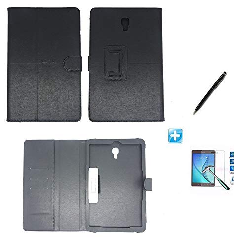 Kit Capa Case Galaxy Tab a 8.0´ 2017 - T385 Carteira/Can Touch + Pel Vidro (Preto)