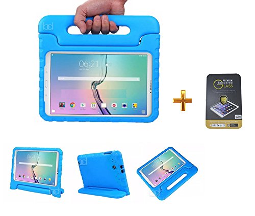 Kit Capa Case Protetor Infantil Anti-Choque/Impacto Galaxy Tab S2 T810/815 9,7" + Película de Vidro BD NET (Azul)