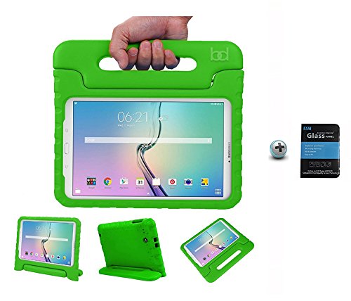 Kit Capa Case Protetor Infantil Anti-Choque/Impacto Galaxy Tab a P550/P555/P580 9,7" + Película de Vidro BD NET (Verde)