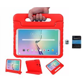 Kit Capa Case Protetor Infantil Anti-Choque/Impacto Galaxy Tab e T560/T561 9,6" + Película de Vidro (Vermelho)