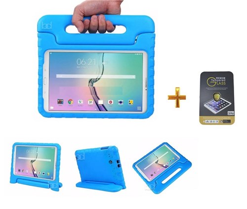 Kit Capa Case Protetor Infantil Anti-Choque/Impacto Ipad Pro 9,7' + Película de Vidro Bd Net (Azul)