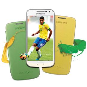 Kit Capa Flip Cover Samsung para Galaxy S4 Mini - Amarela + Verde